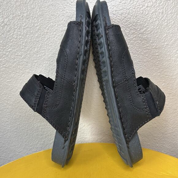Clarks Crestview Men’s Size 8.5 Leather Extreme Comfort Black Easy Slide Sandals main image 12